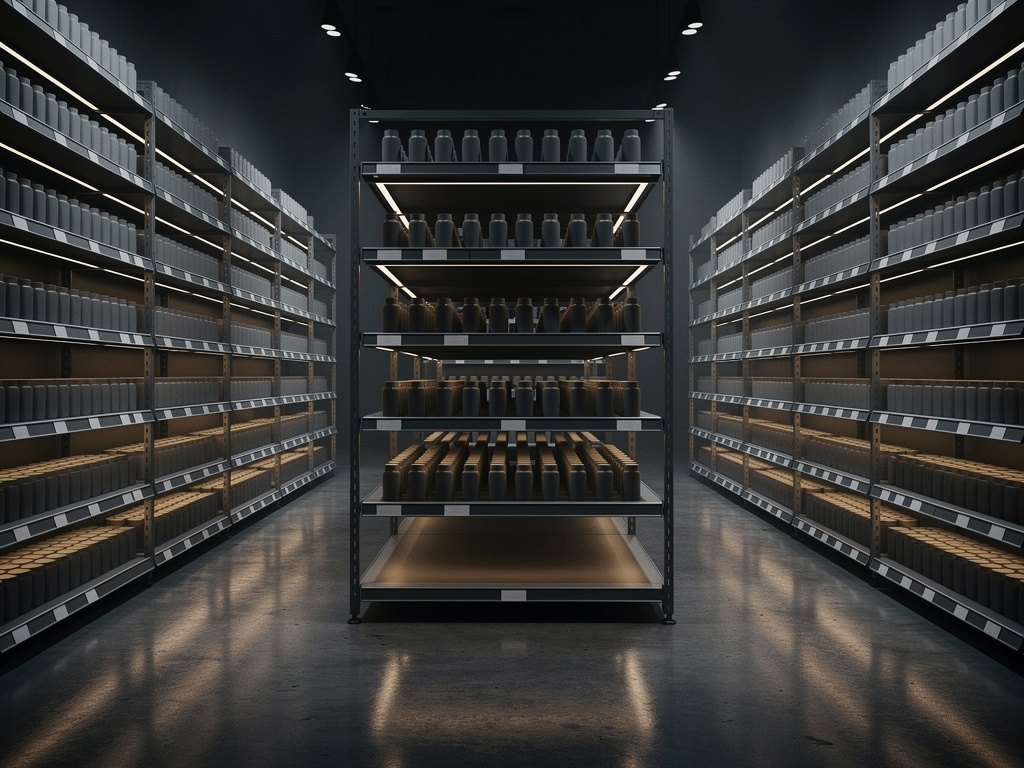 Торговые стеллажи в магазине